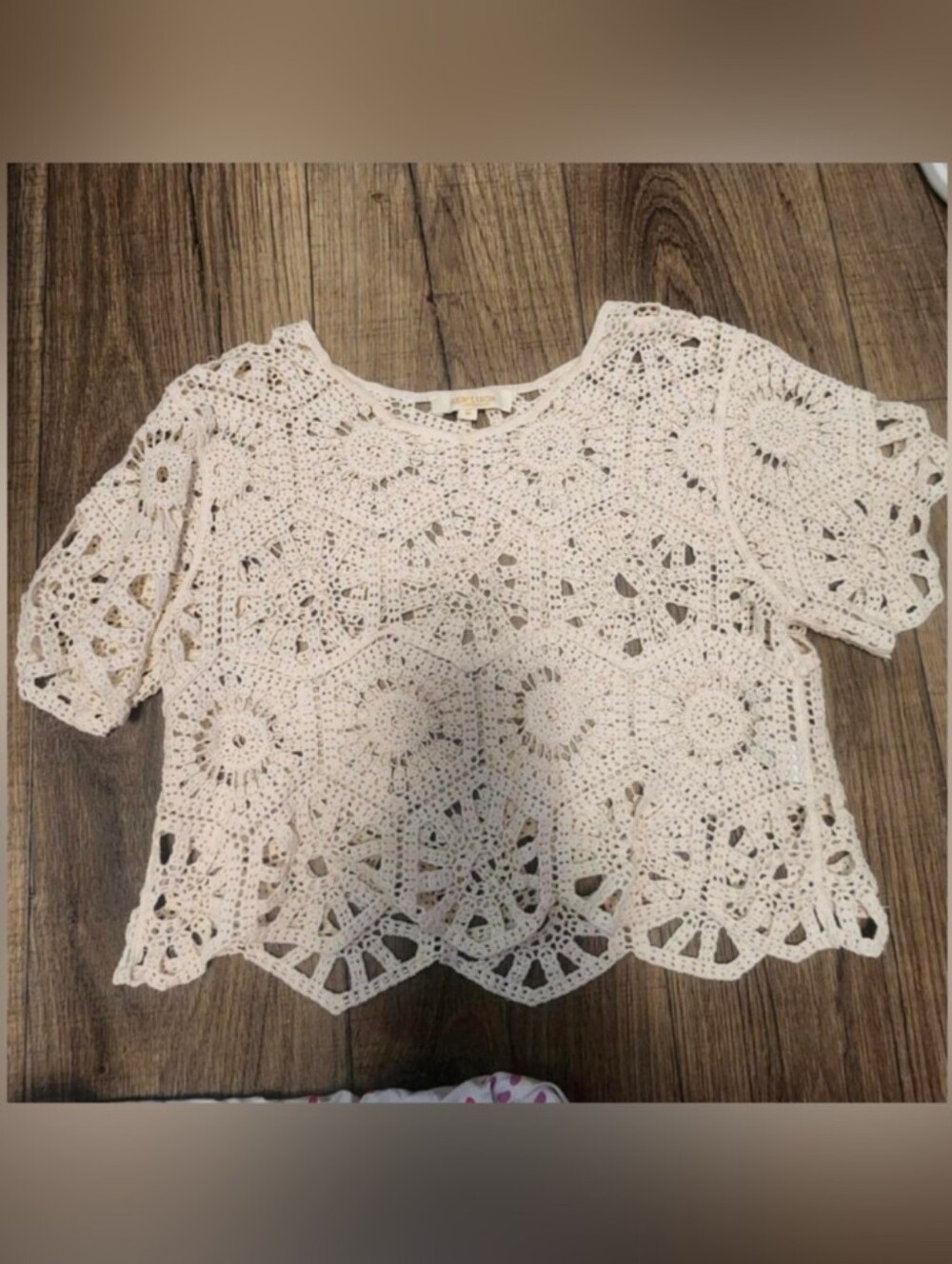 Rebellion Crochet Short Sleeve Top in White